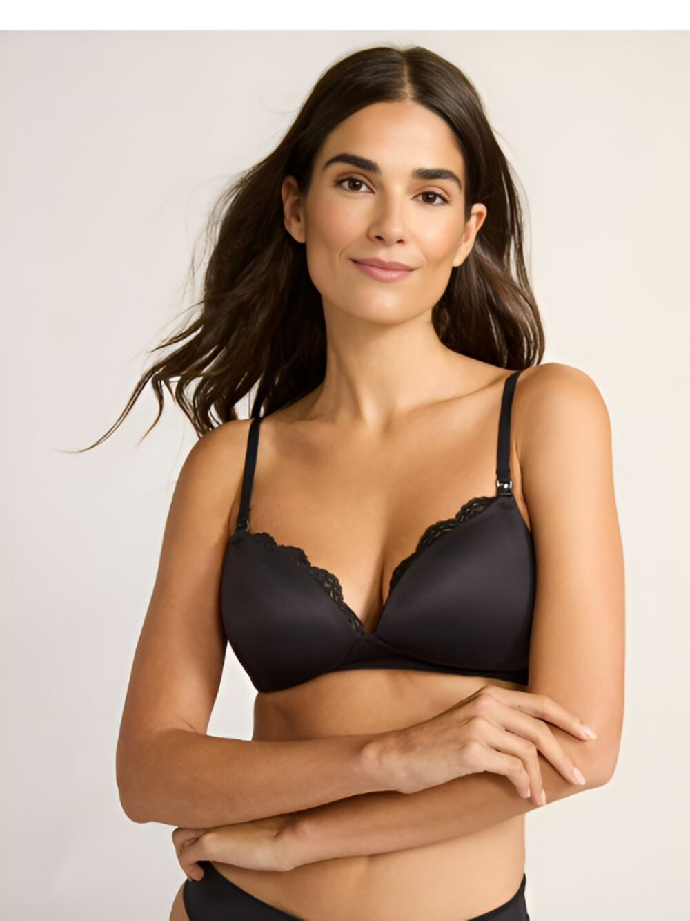 NEW XXXL Women's Wireless Black Nursing Bra-Maternity - Picture 2 of 5